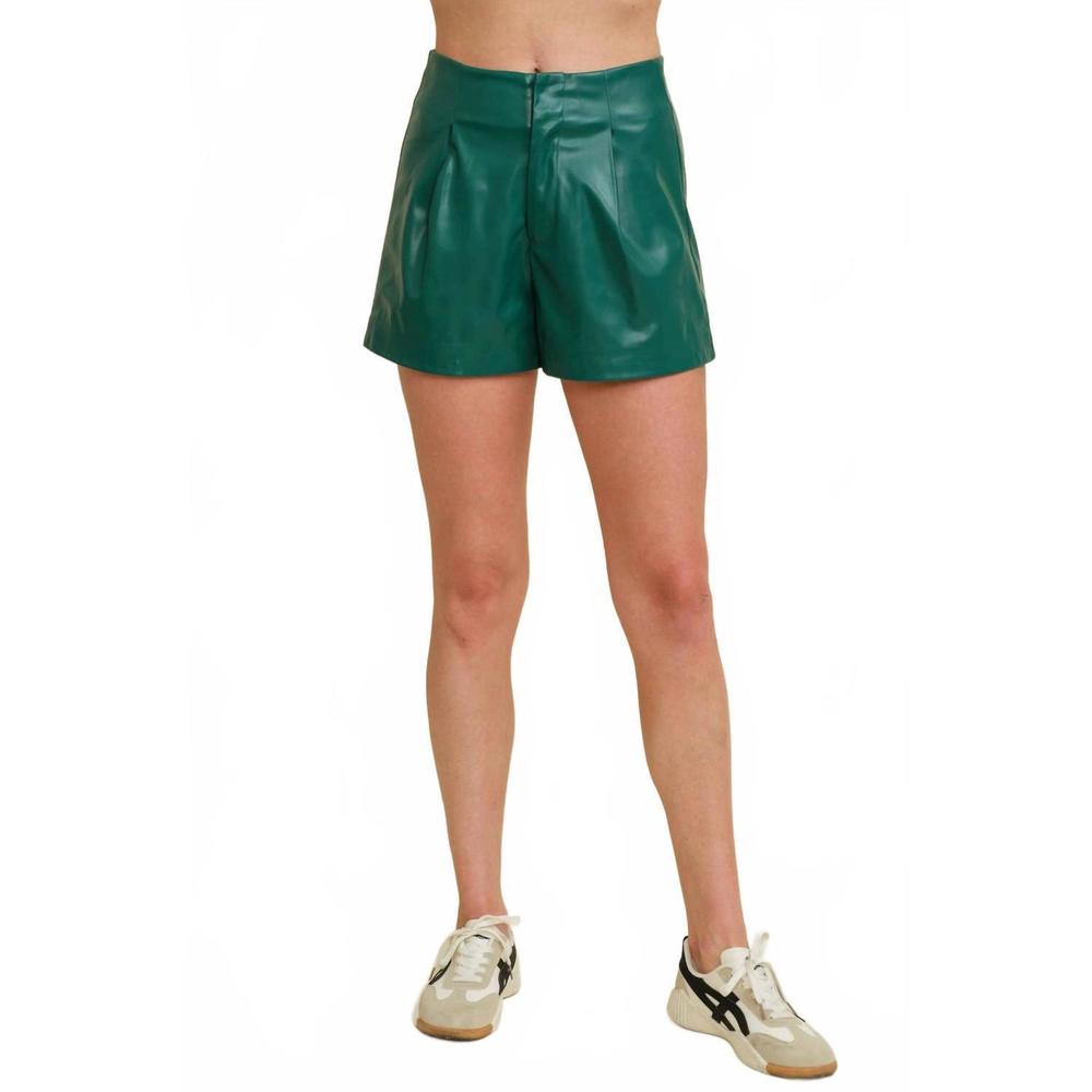 NEW CLOUD TEN faux leather shorts in green